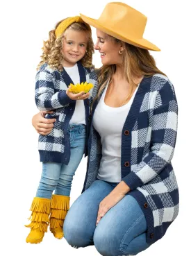 Mommy And Me Falling Leaves Oversized Cardigans