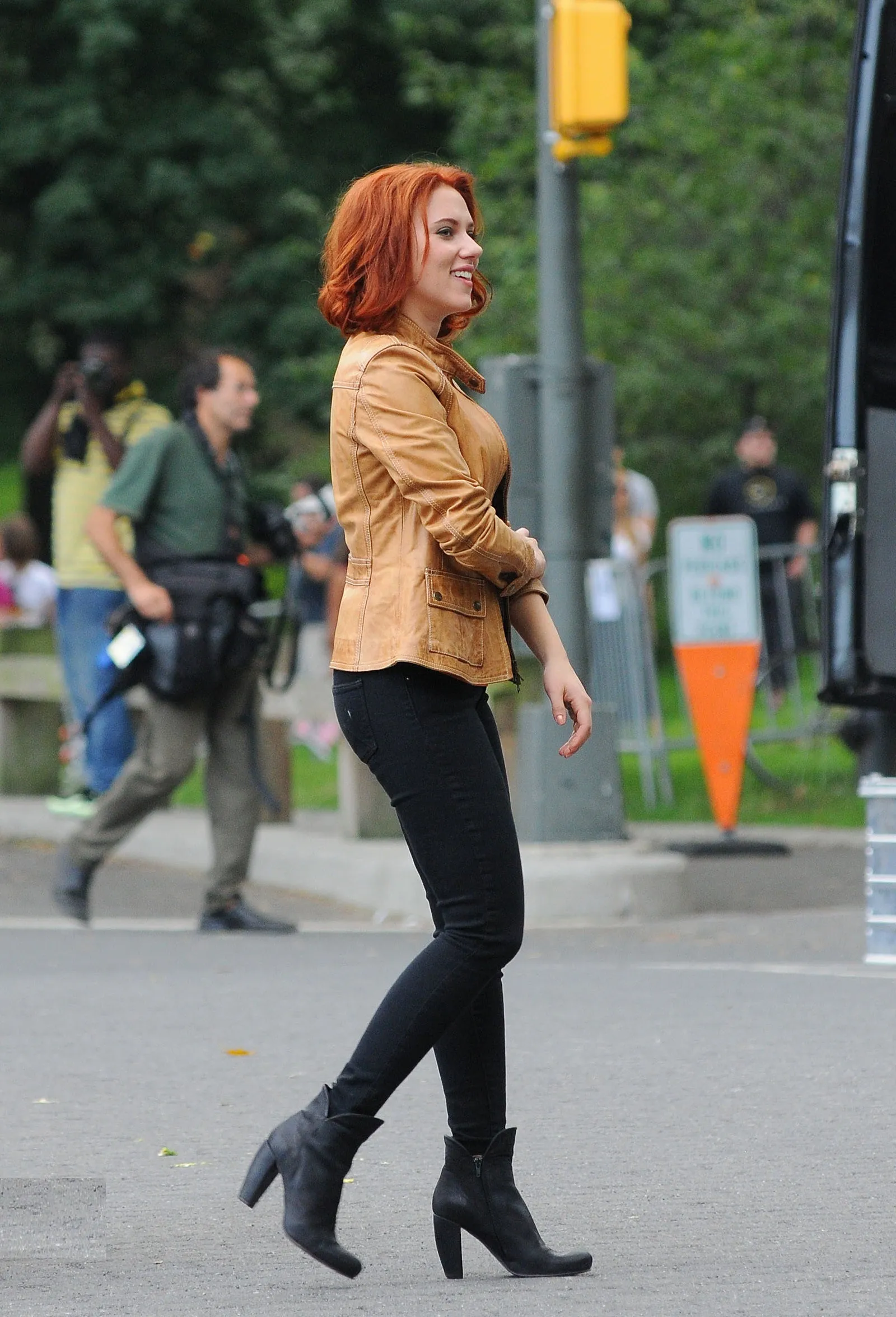 Natasha Romanoff The Avengers Camel Color Leather Jacket