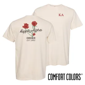 New! Kappa Alpha Comfort Colors Rosebud Ivory Short Sleeve Tee