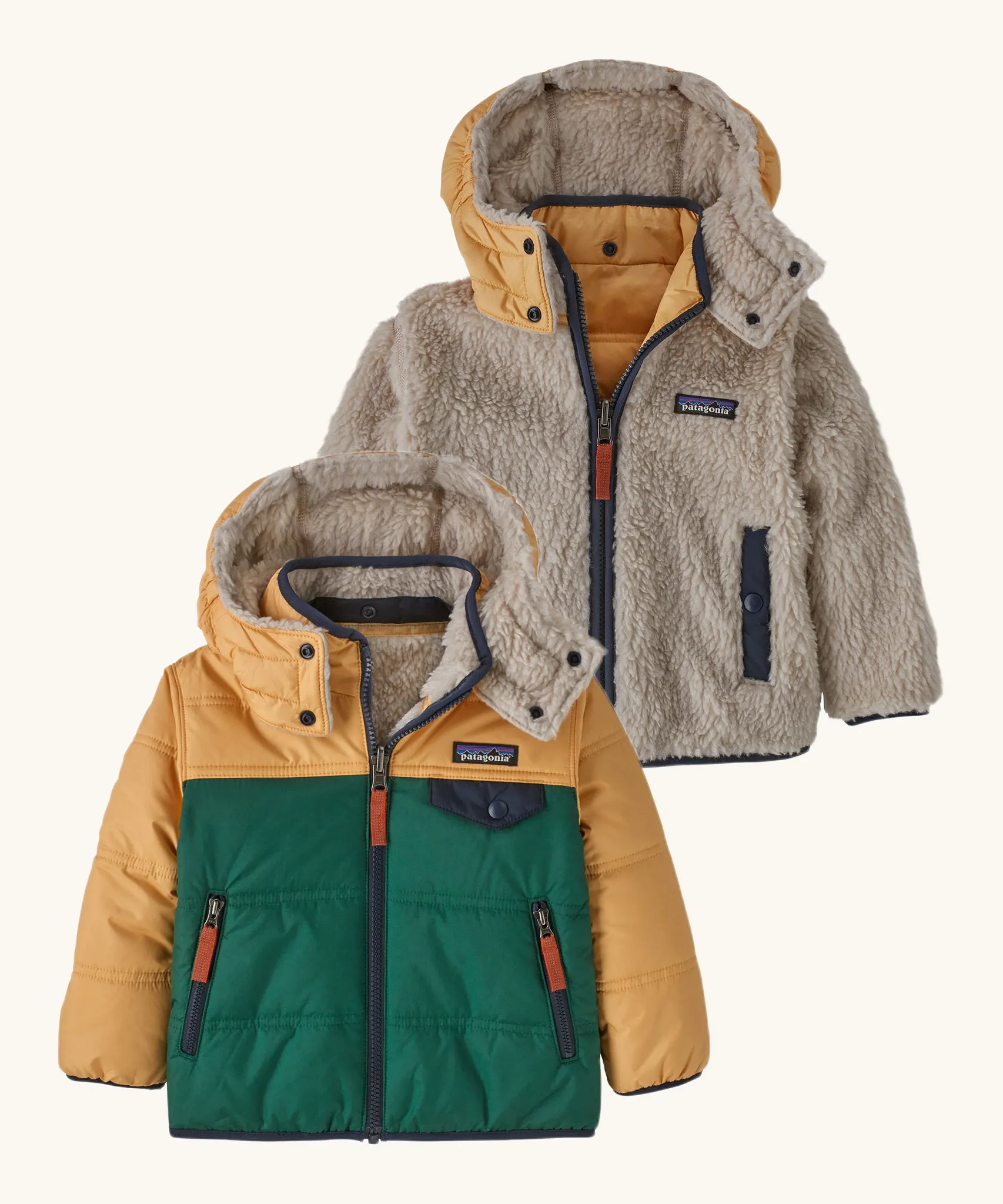 Patagonia Baby Reversible Tribbles Hoody - Conifer Green