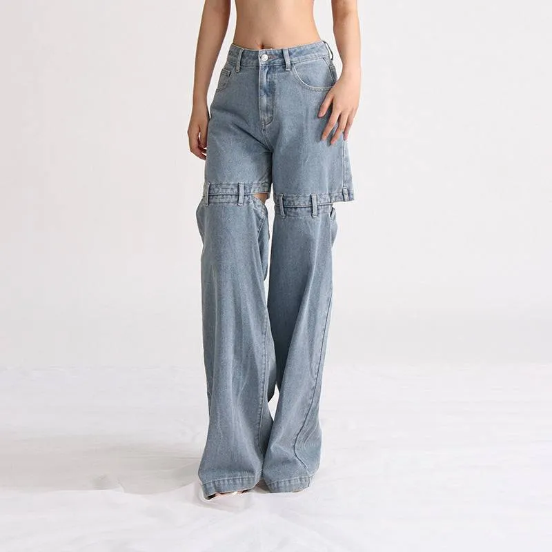 Precious High Waisted Flap Pocket Cargo Jeans