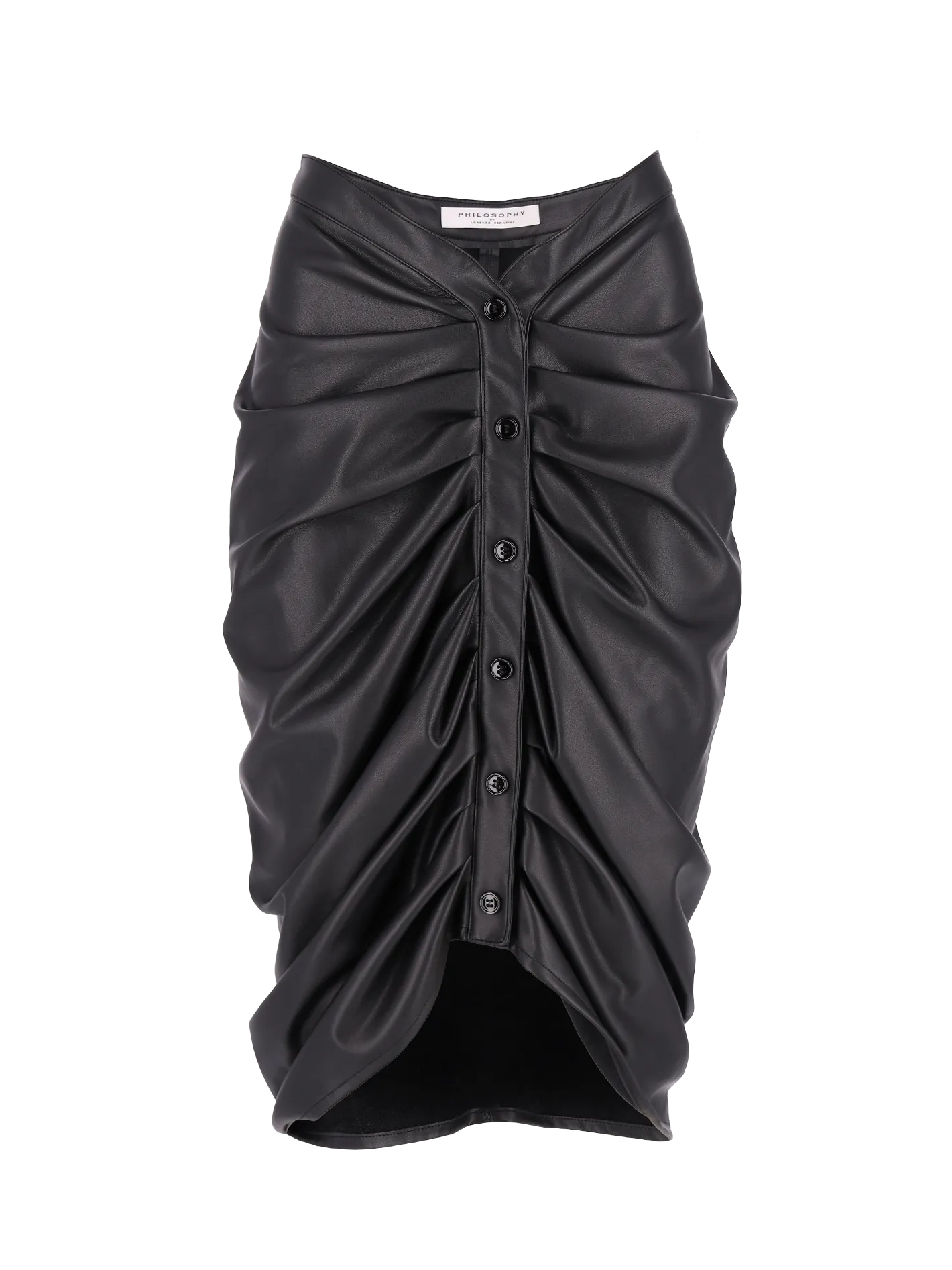 ruched midi skirt