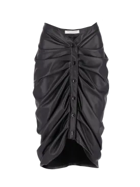 ruched midi skirt