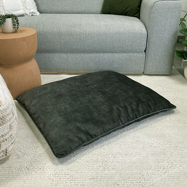 SAMPLE SALE: Dark Green Velvet Pillow Bed