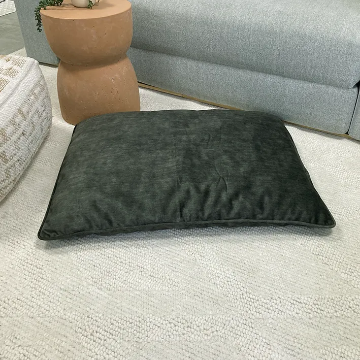 SAMPLE SALE: Dark Green Velvet Pillow Bed