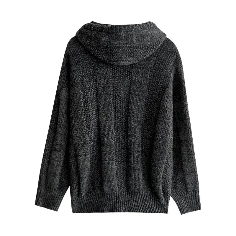 soft hooded knitted sweater top      S4760