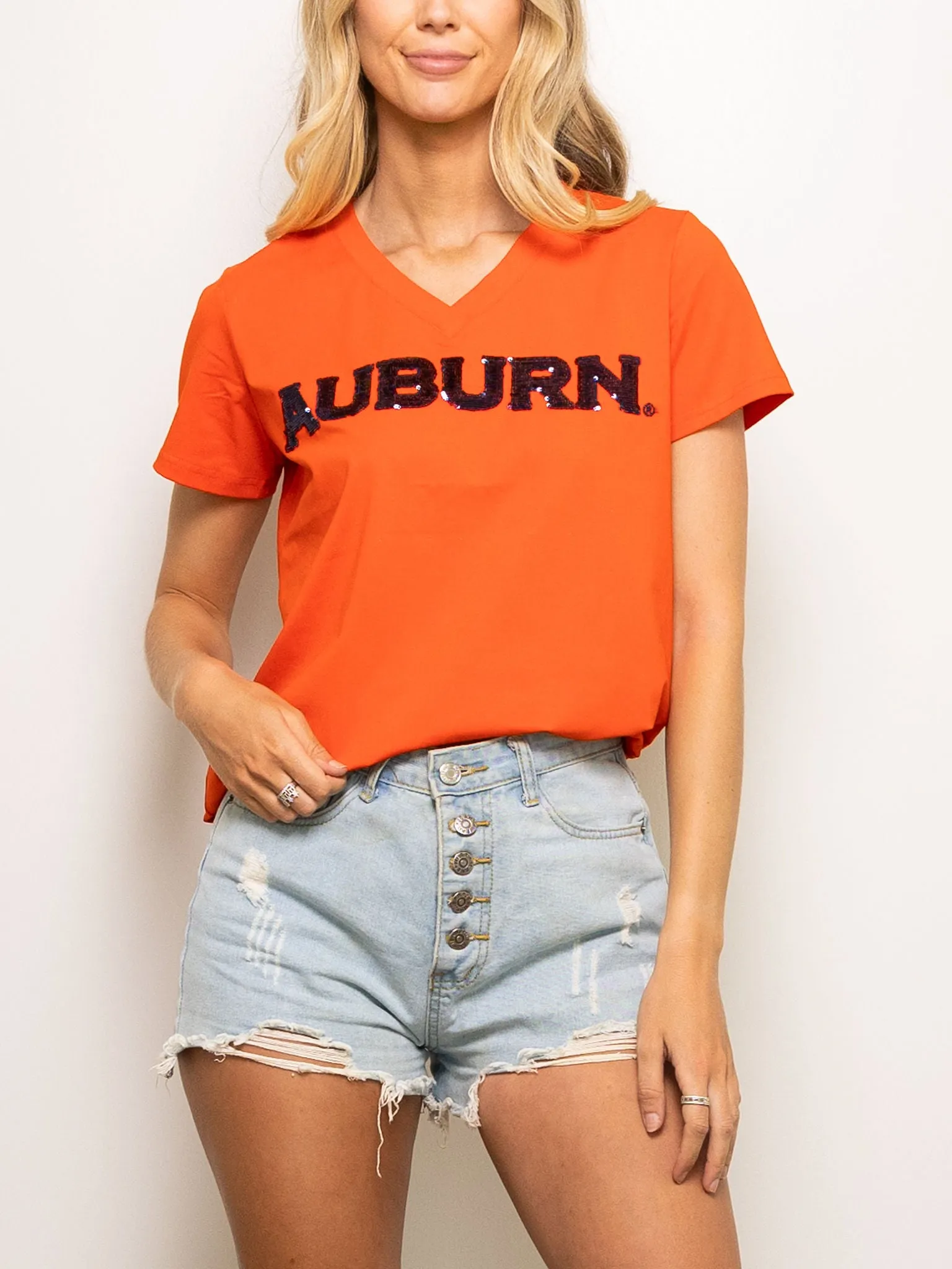 Sparkle Slugger AUBURN Orange Jersey Tee