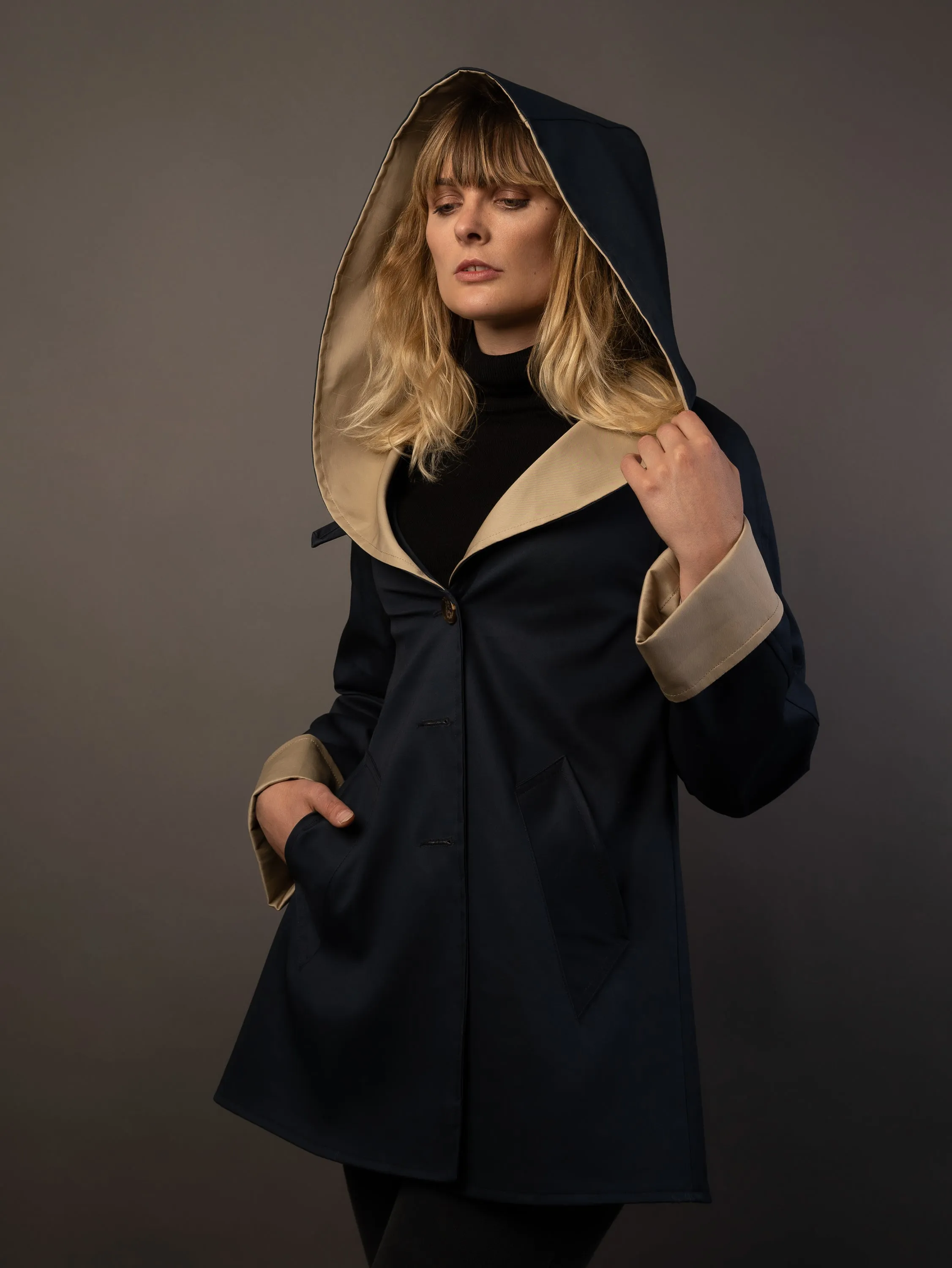 THE DUSTER MAC<br>NAVY | STONE