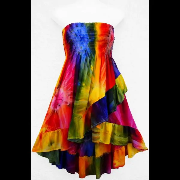 Tie-Dye Ruffled Convertible Top/Skirt