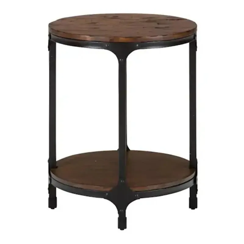 Urban Round Chairside Table With Shelf