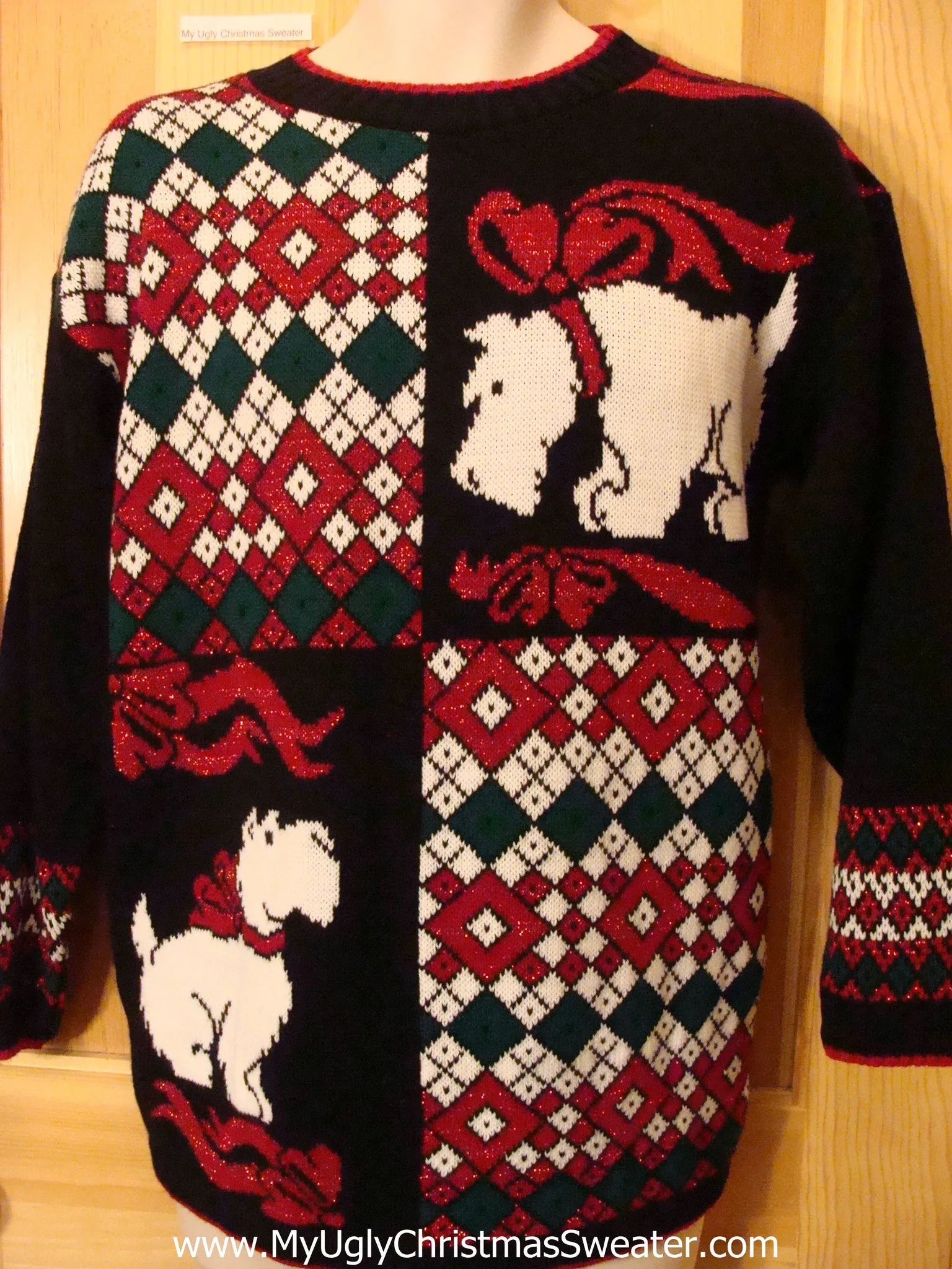 Westie Scottie Dog 80s Funny Ugly Sweater