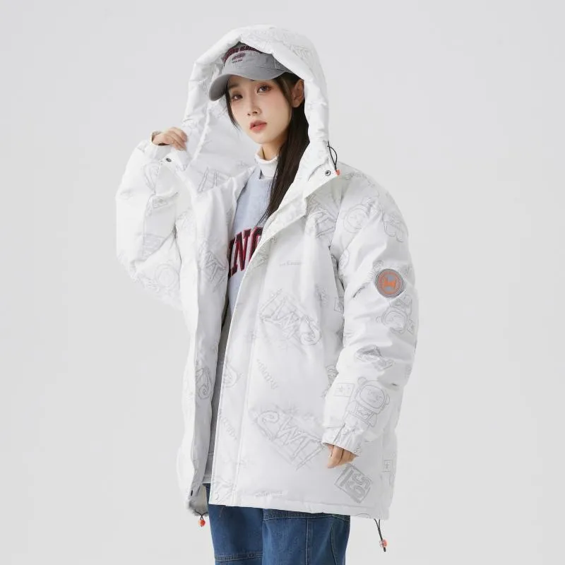 White Duck Down Cold-Resistant Thickened Hooded Down Jacket