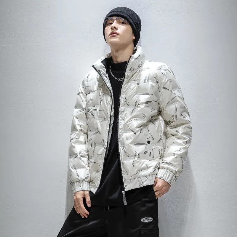 White Duck Down Warmth Printed Casual Down Jacket