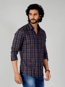 Wild Aster Checked Slim Fit Casual Shirt | JadeBlue