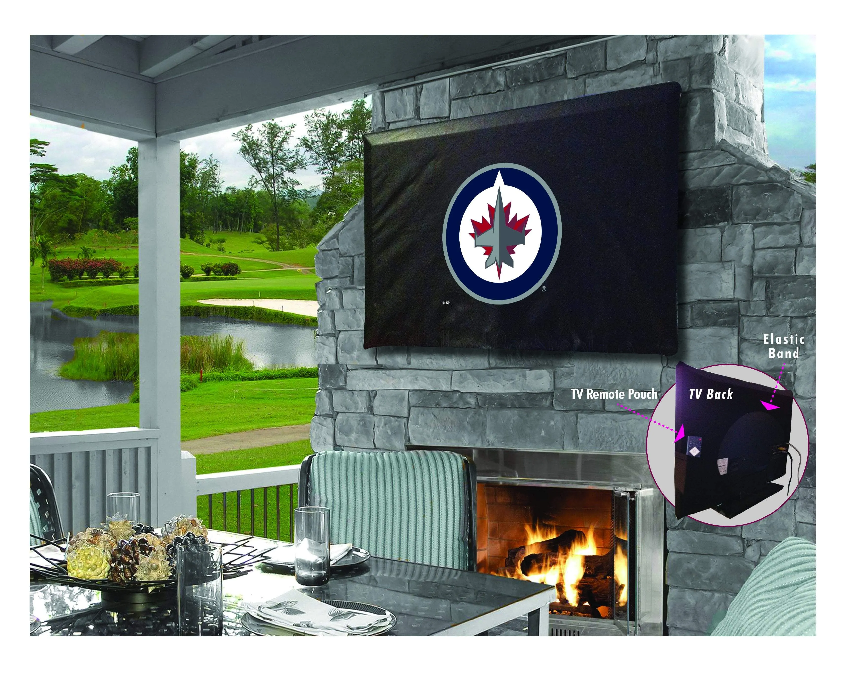 Winnipeg Jets HBS Breathable Water Resistant Vinyl TV Cover