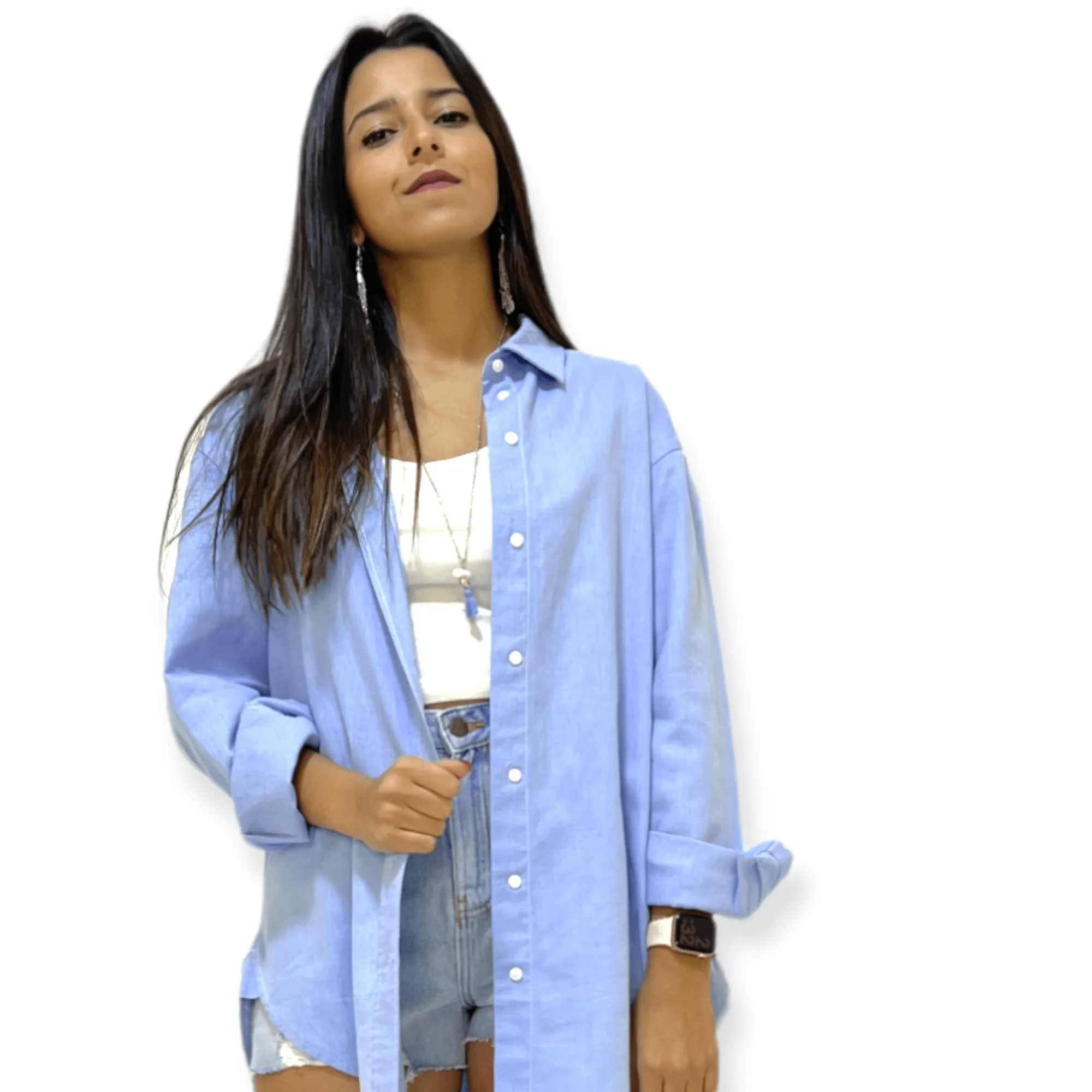 Women (OverSized / Long) Shirt - Baby Blue