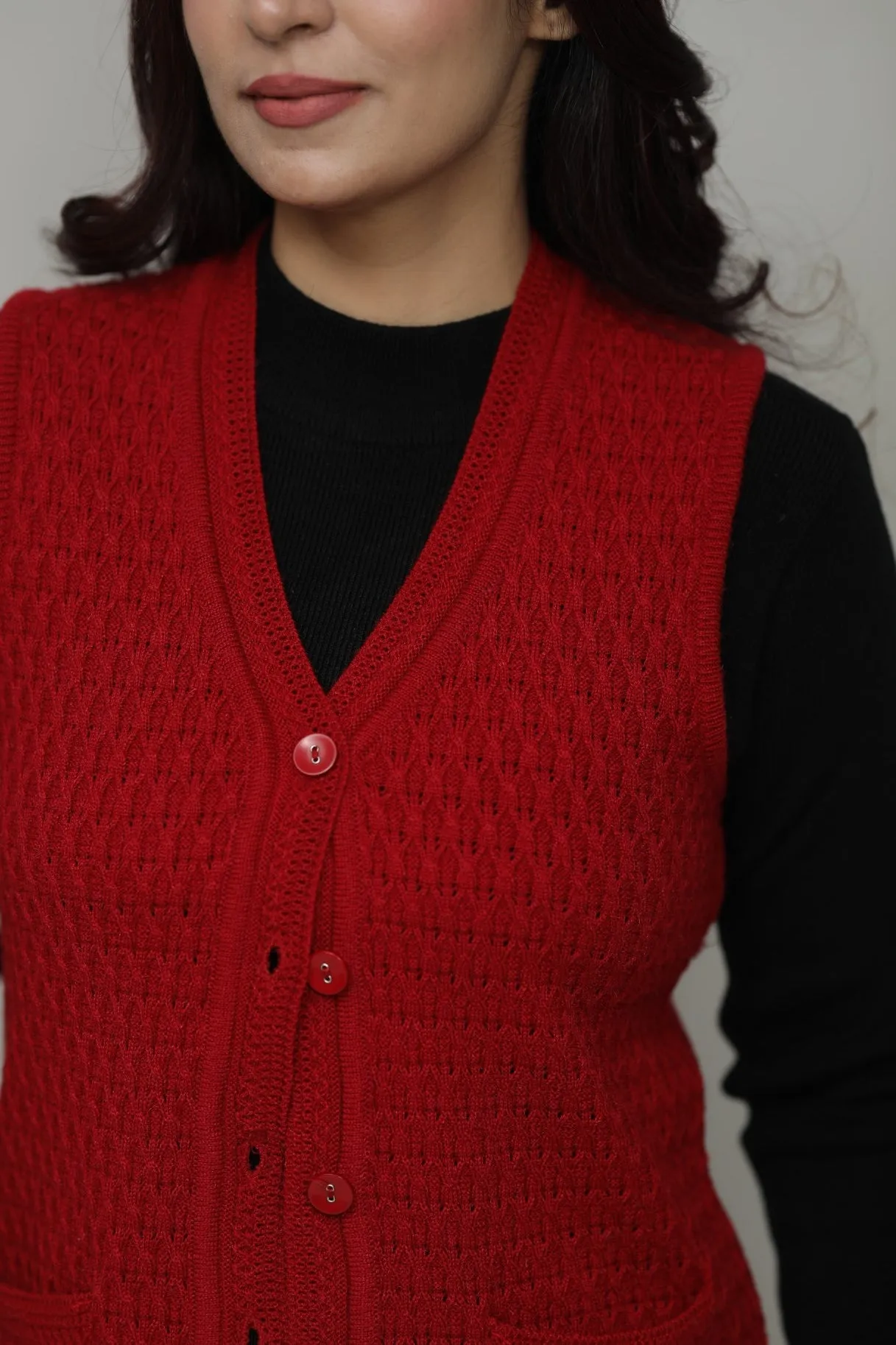 Women V-Neck Sleeveless Cardigan